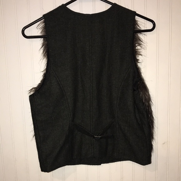 NWT I love H.81 faux fur olive and black vest size small - Picture 2 of 5
